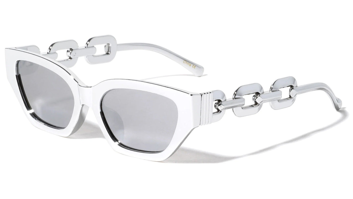 Large Chain Temple Angular Cat Eye p30426