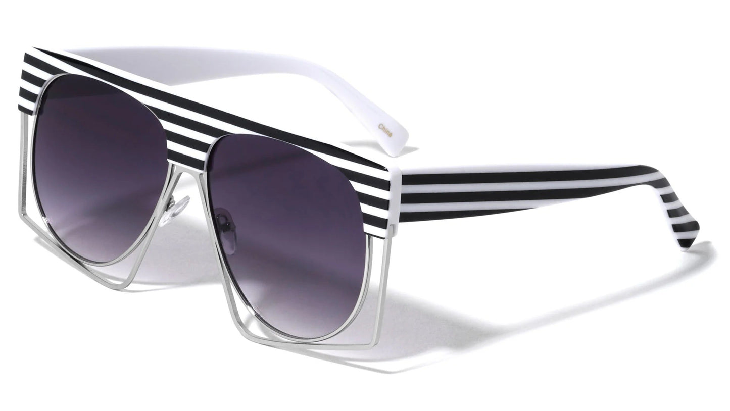 Flat Top Stripe Sunglasses p30327