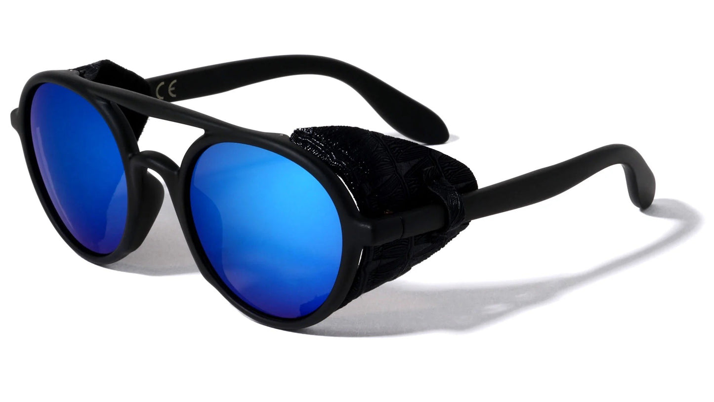 Round Leather Side Shield Sunglasses p30379