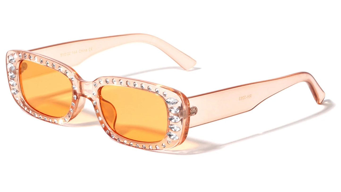 Rhinestone Rectangle Sunglasses rh-3263