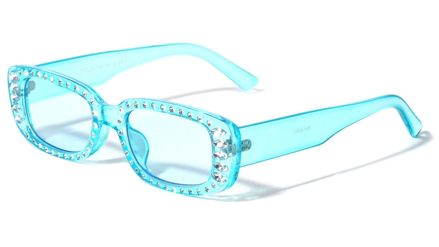 Rhinestone Rectangle Sunglasses rh-3263