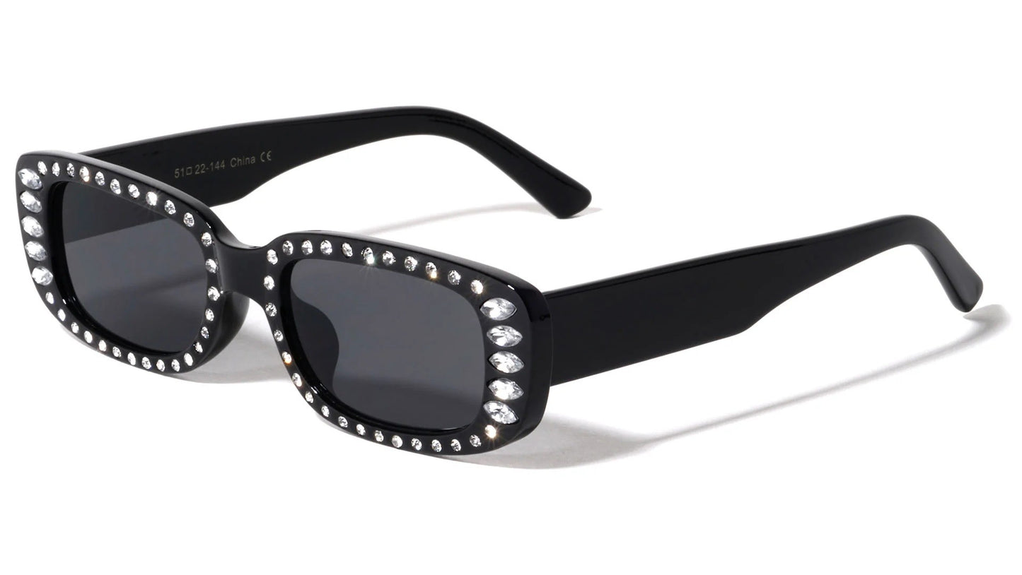 Rhinestone Rectangle Sunglasses rh-3263