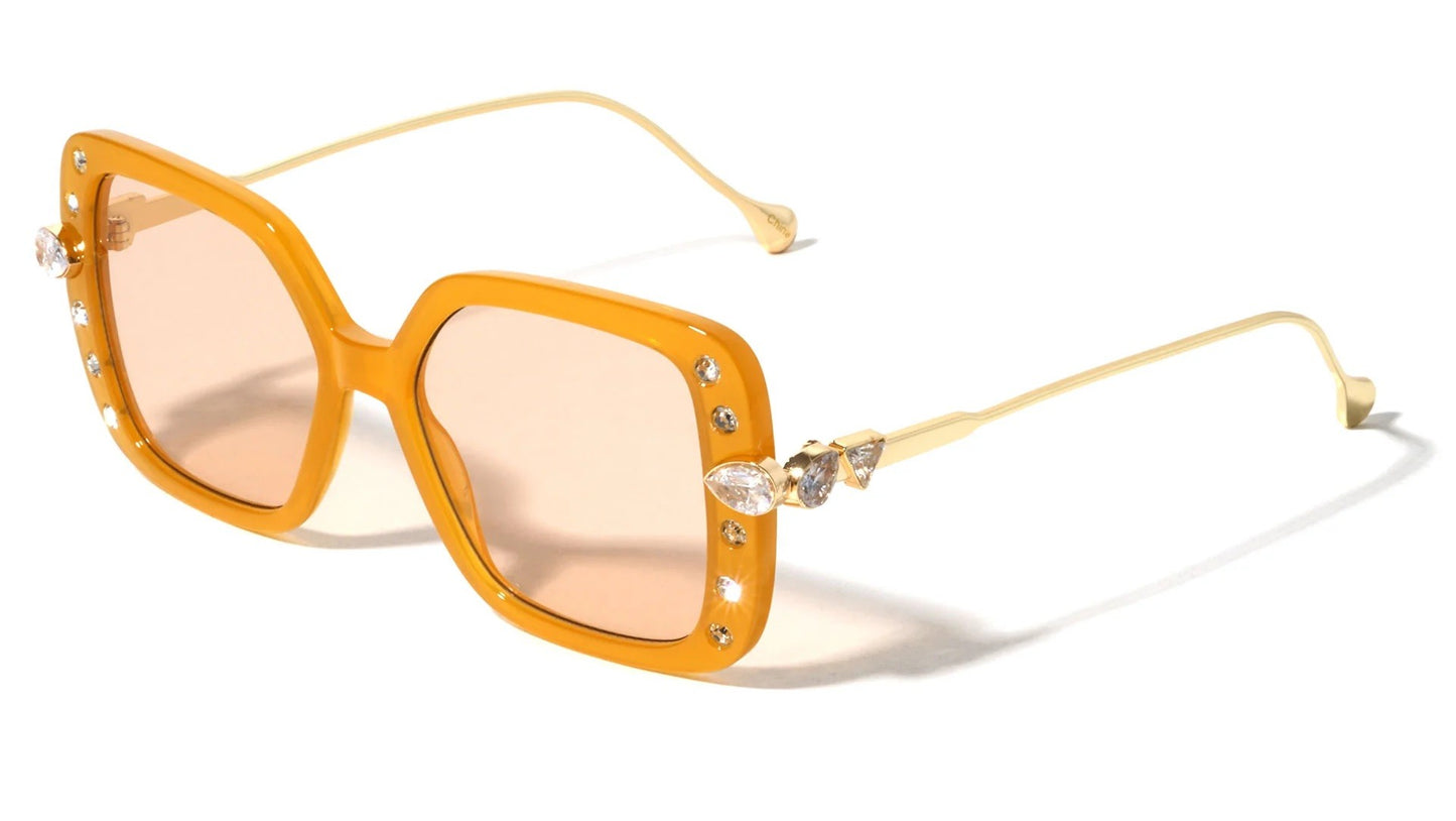 Rhinestone Squared Butterfly Frame rh-3268
