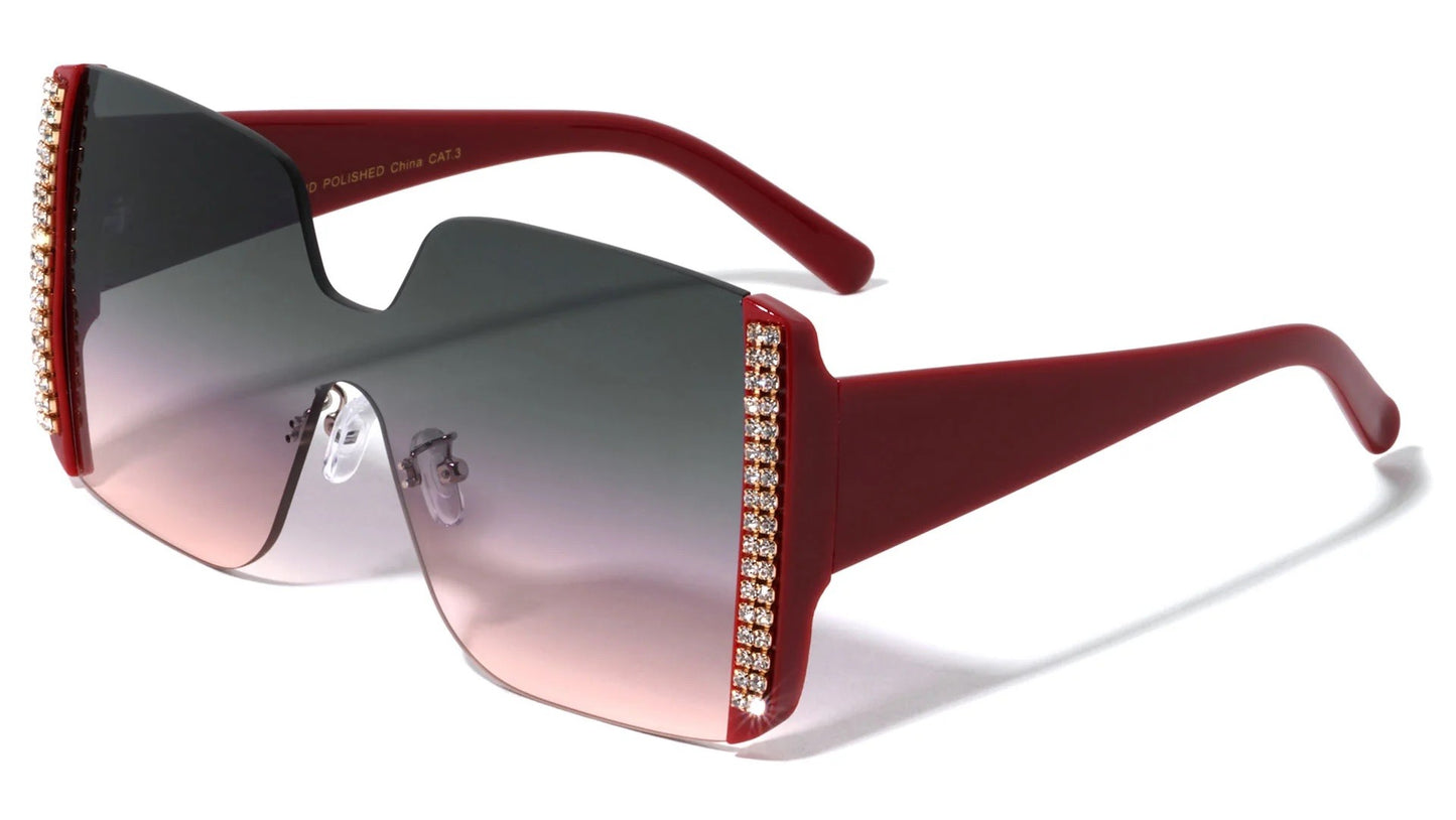 Rimless Rhinestone Oversized Frame p30419-rh