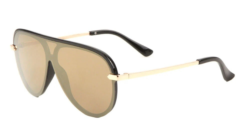 Semi-Rimless One Piece Lens Aviator m10640