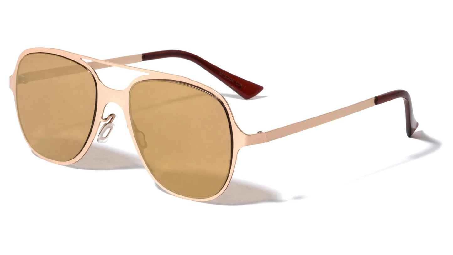 Metallic Flat Aviator Sunglasses m10206