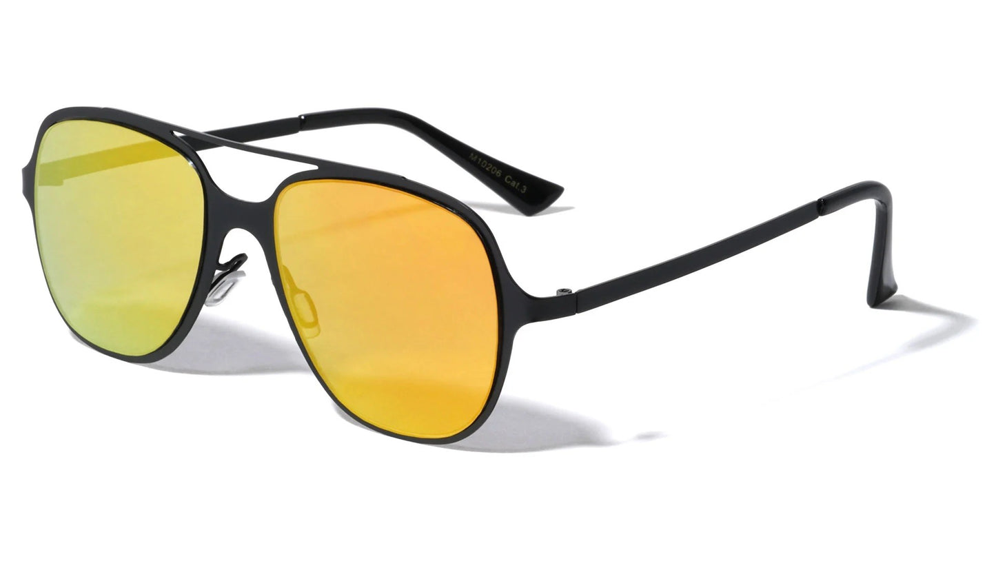 Metallic Flat Aviator Sunglasses m10206