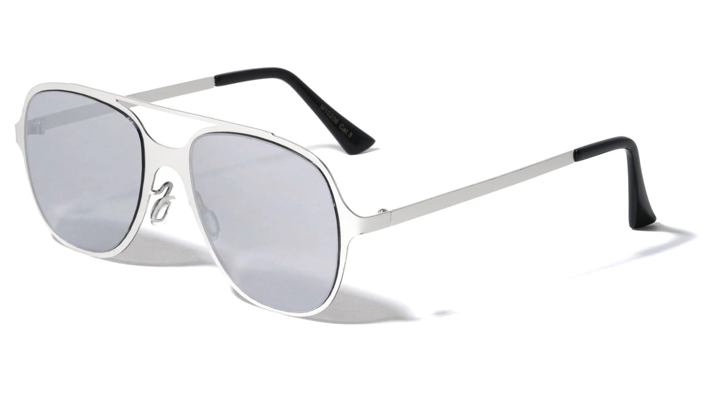 Metallic Flat Aviator Sunglasses m10206