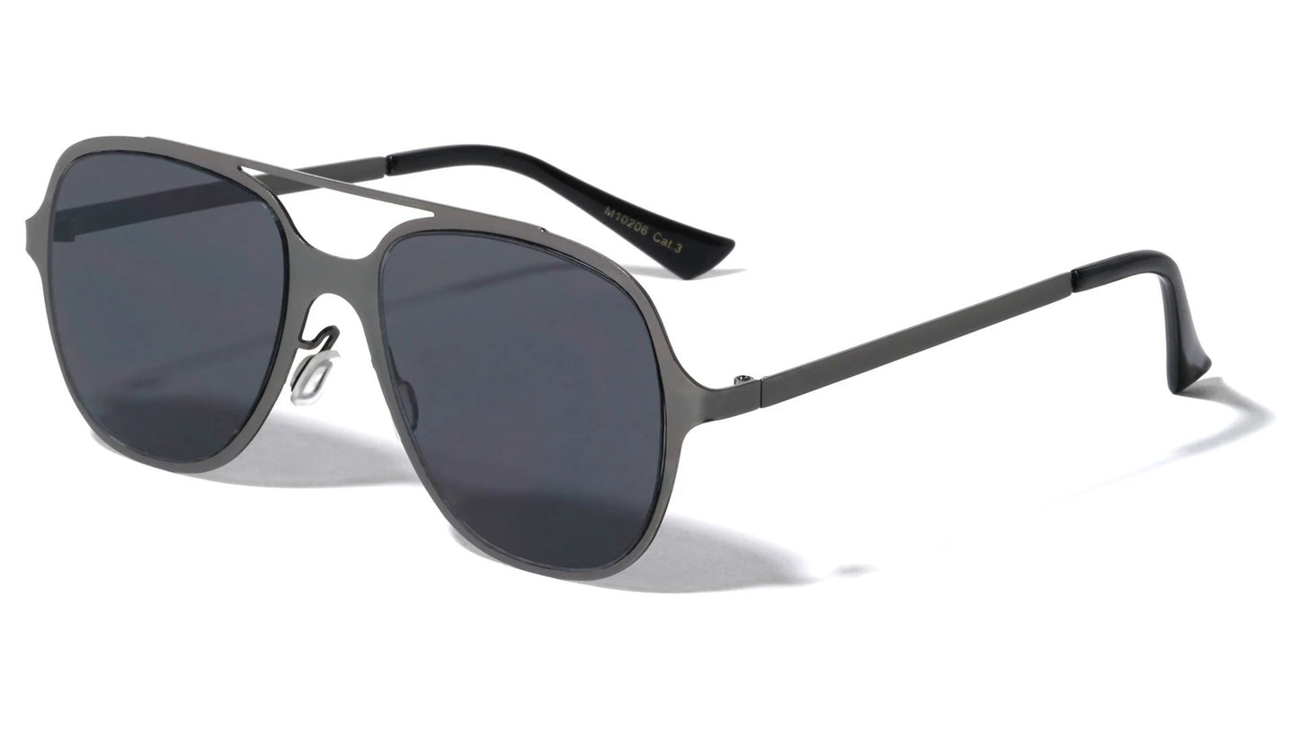 Metallic Flat Aviator Sunglasses m10206