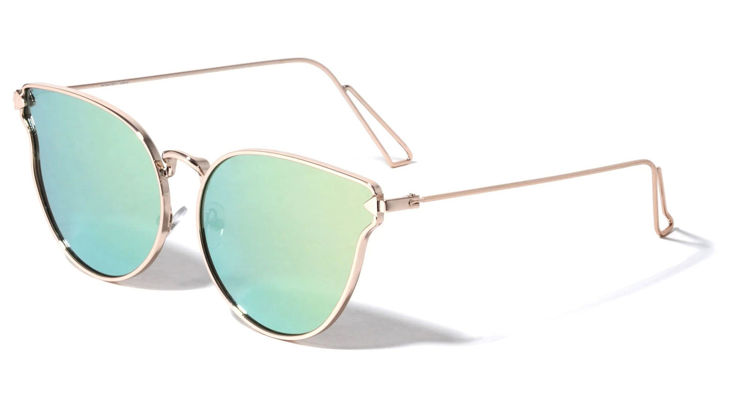 Metallic Cat Eye Frame Sunglasses m10214-ft