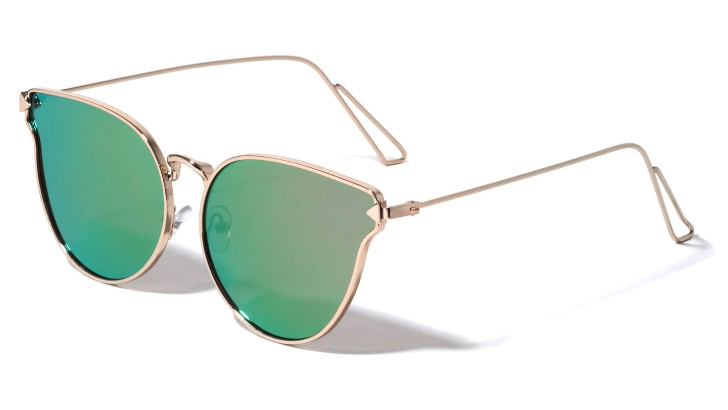 Metallic Cat Eye Frame Sunglasses m10214-ft