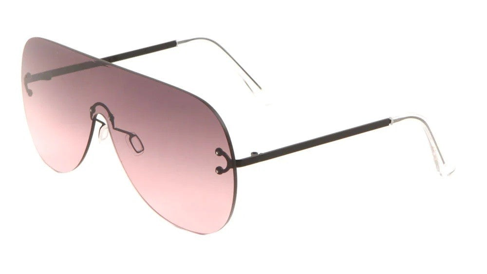 Metallic Rounded Rimless Sunglasses m10544-oc