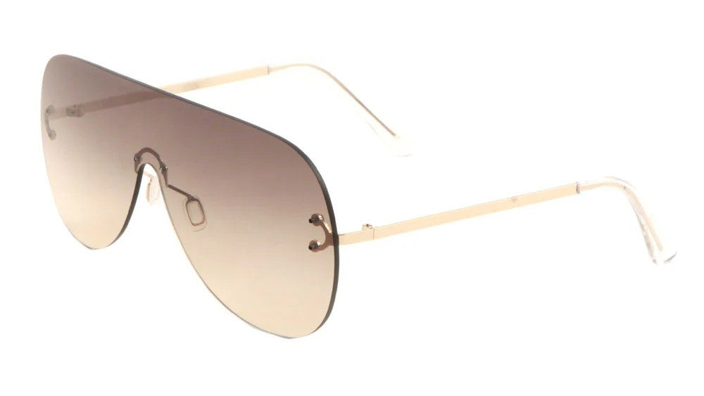 Metallic Rounded Rimless Sunglasses m10544-oc