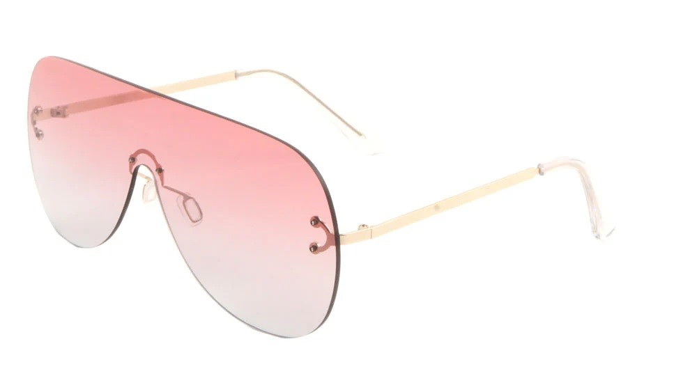 Metallic Rounded Rimless Sunglasses m10544-oc