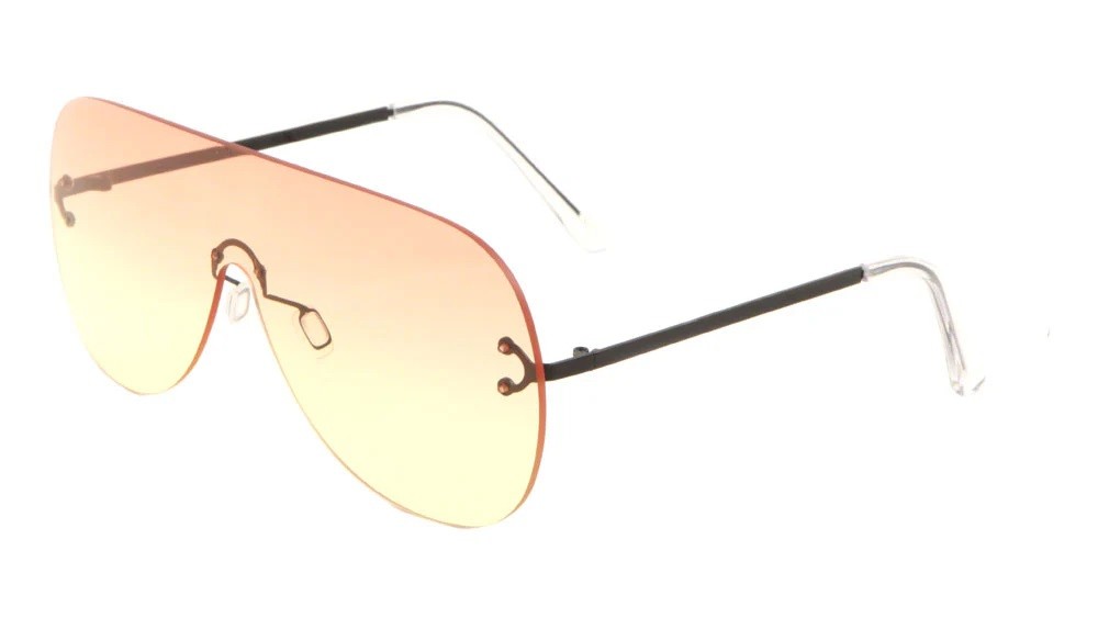 Metallic Rounded Rimless Sunglasses m10544-oc