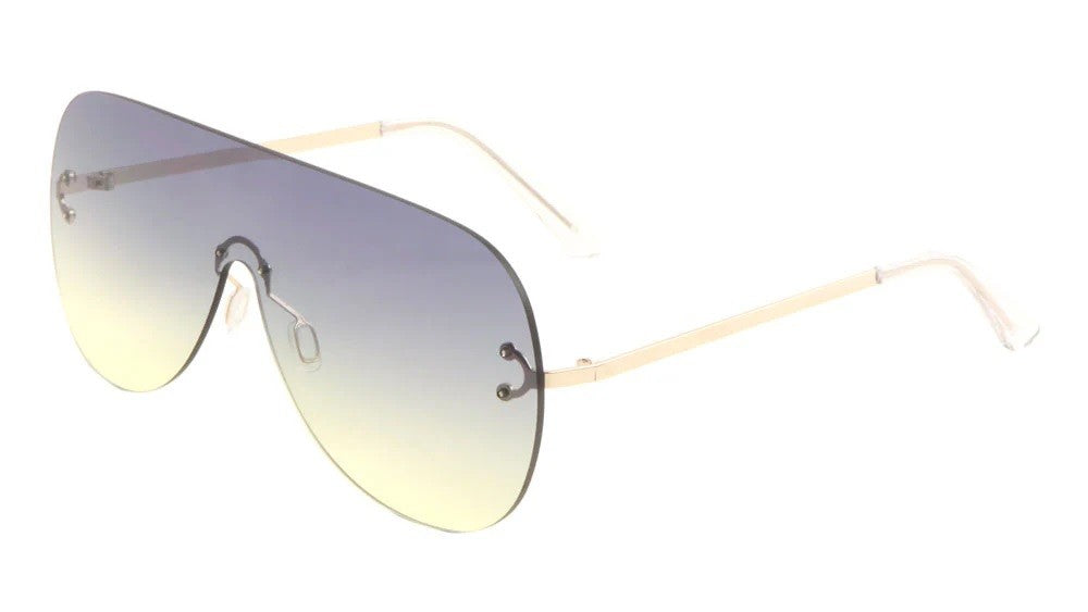 Metallic Rounded Rimless Sunglasses m10544-oc