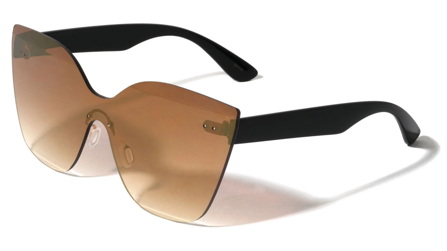 Rimless Panel Lens Cat Eye Frame m10579-cm