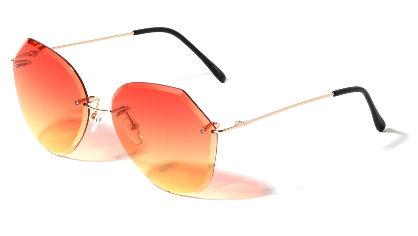 Rimless Butterfly Color Lens m10582-oc