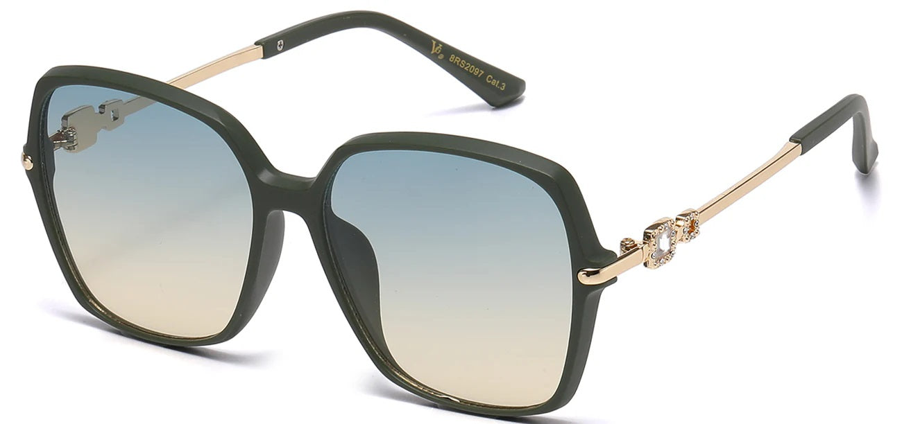 Rhinestone Square Frame Sunglasses rs2097