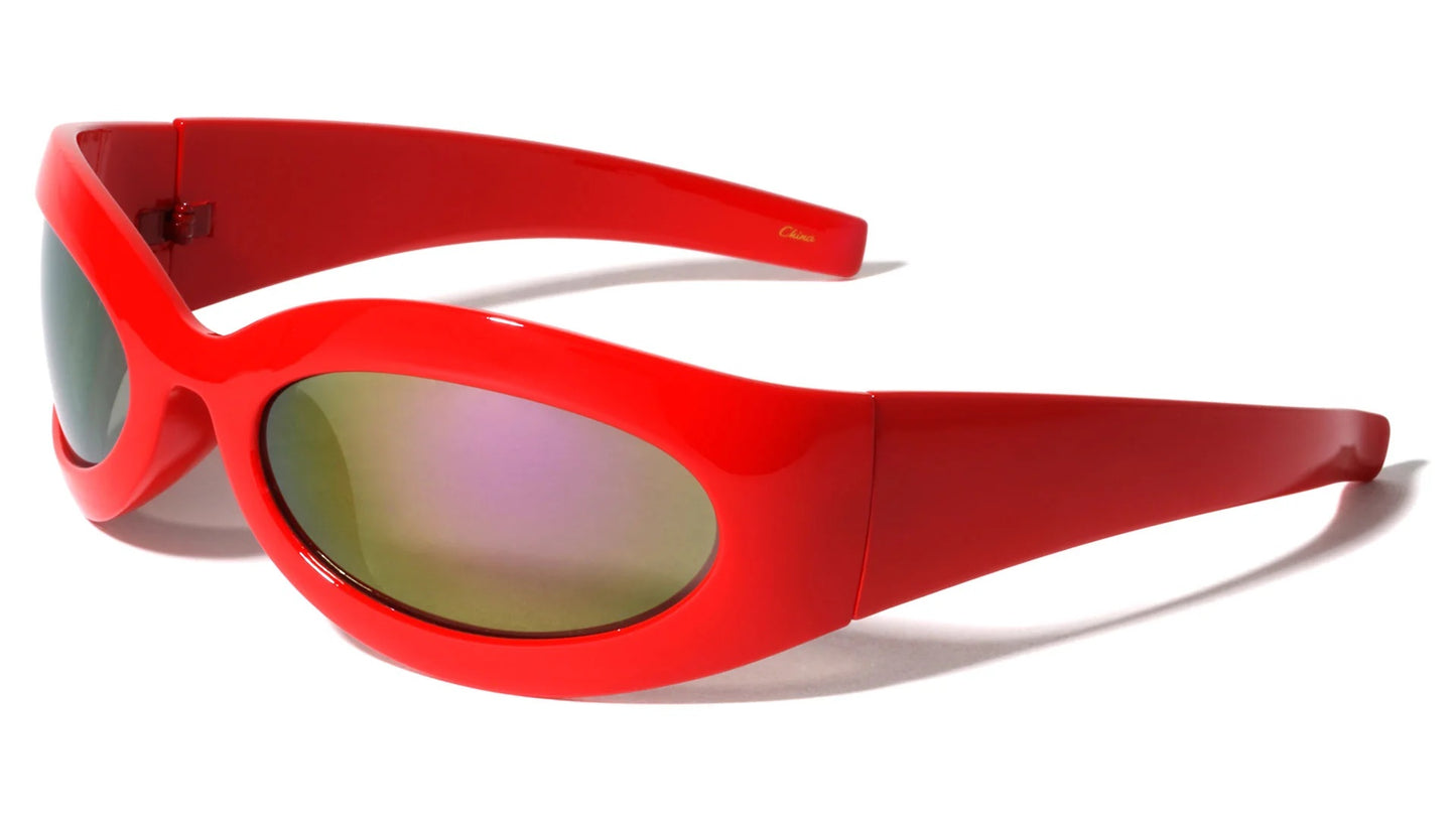 Wide Wrap Around Oval Shape Sunglasses p1018