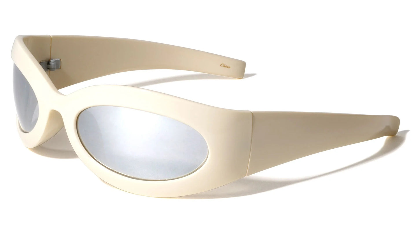 Wide Wrap Around Oval Shape Sunglasses p1018