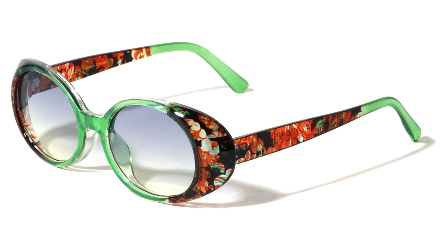 Crystal Color Frame Oval Sunglasses p1119