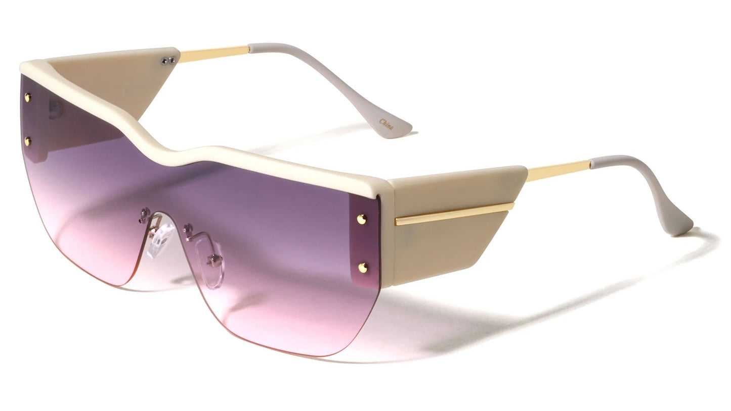 Semi-Rimless One Piece Lens Sunglasses p30666