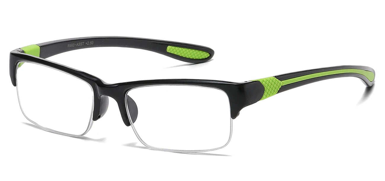 Reading Glasses Semi Rimless r493-asst