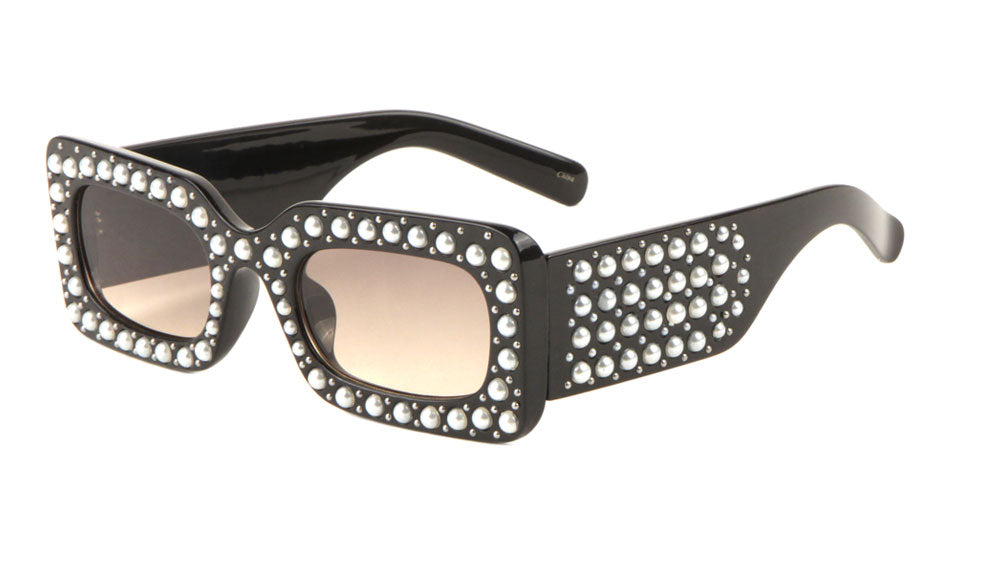 Rhinestone Square Thick Temple Frame rh-3201