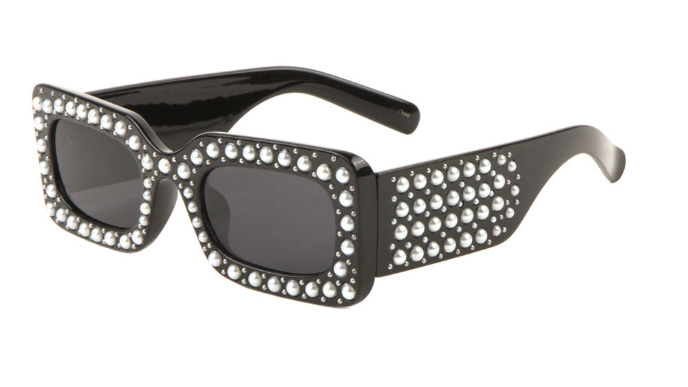 Rhinestone Square Thick Temple Frame rh-3201