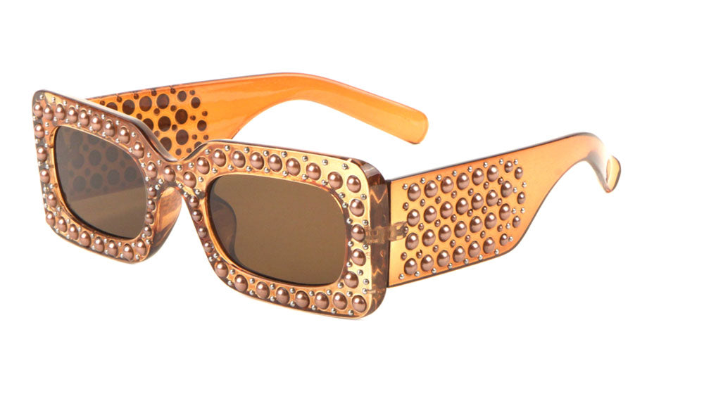 Rhinestone Square Thick Temple Frame rh-3201