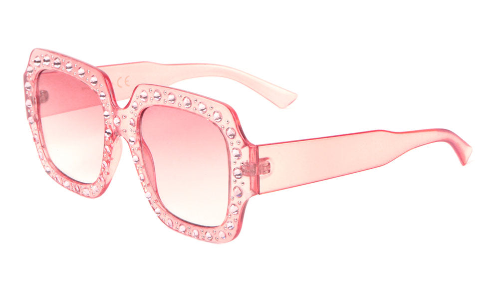 Rhinestone Square Frame Sunglasses rh-3231