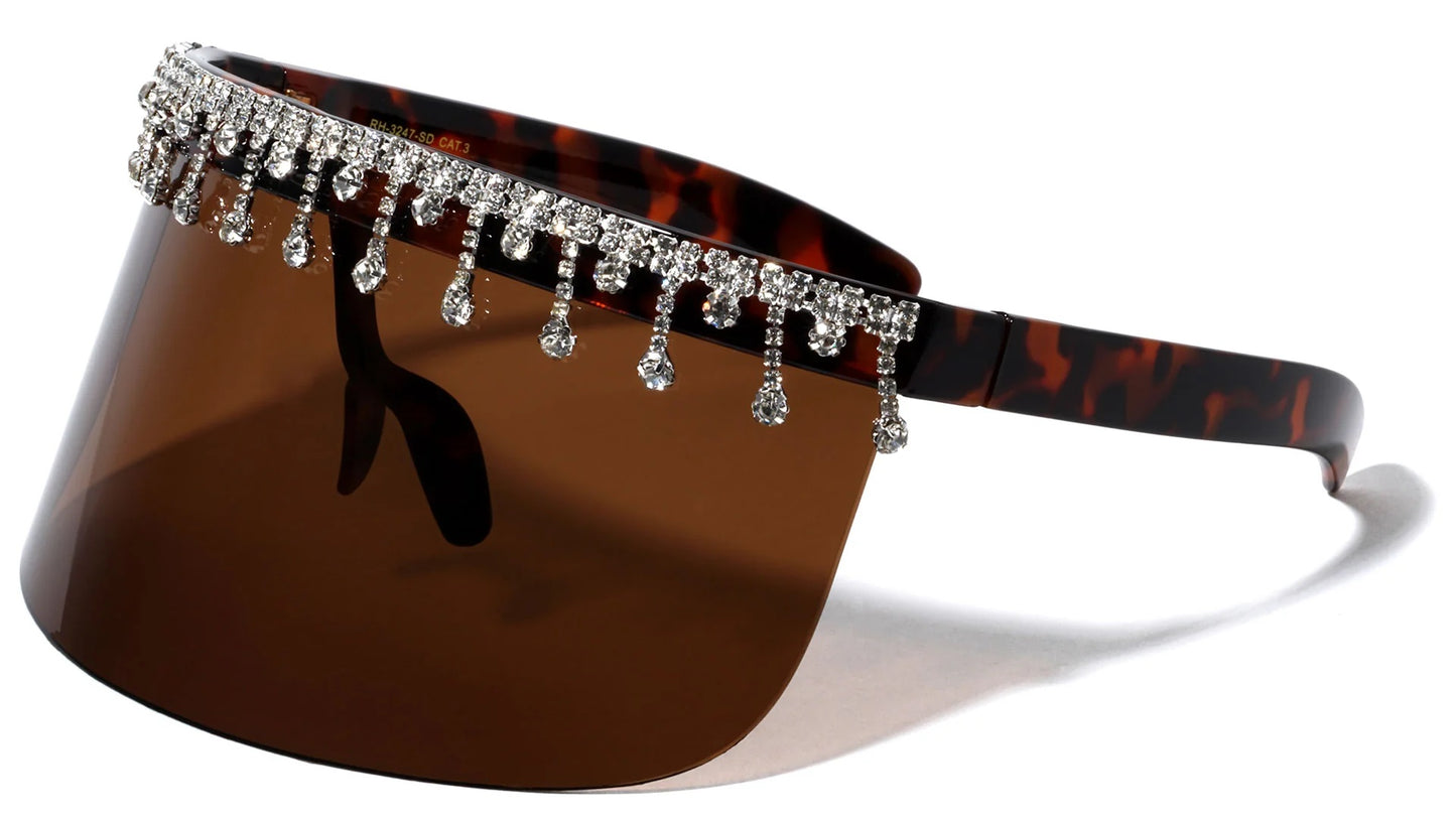 Rhinestone Super Dark Visor rh-3247-sd