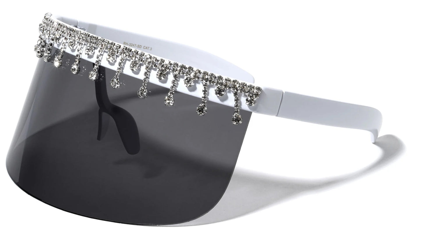 Rhinestone Super Dark Visor rh-3247-sd