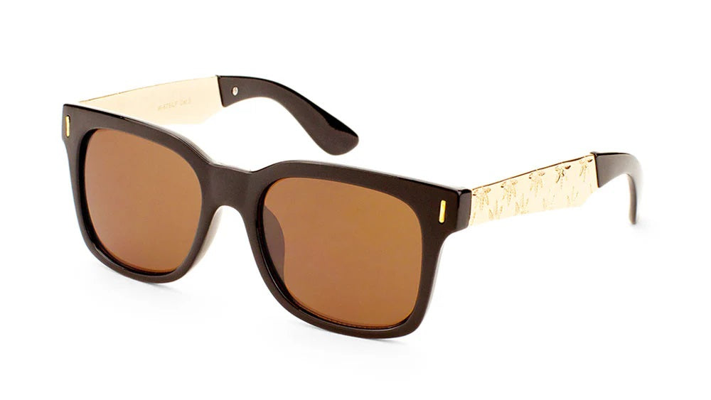 Retro Classic Leaf Print Sunglasses w-675-lf