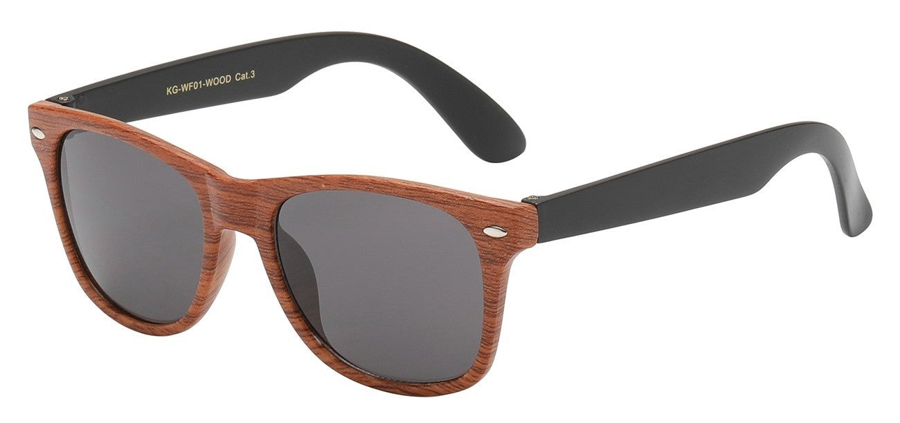 Kids Retro Classic Wood Print Shades kg-wf01-wood