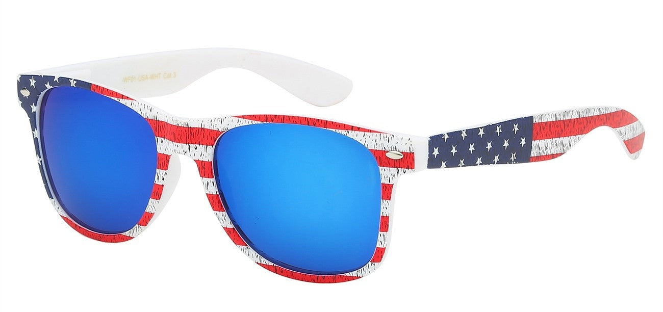 Retro Classic Star Printed Shades wf01-usa-wht