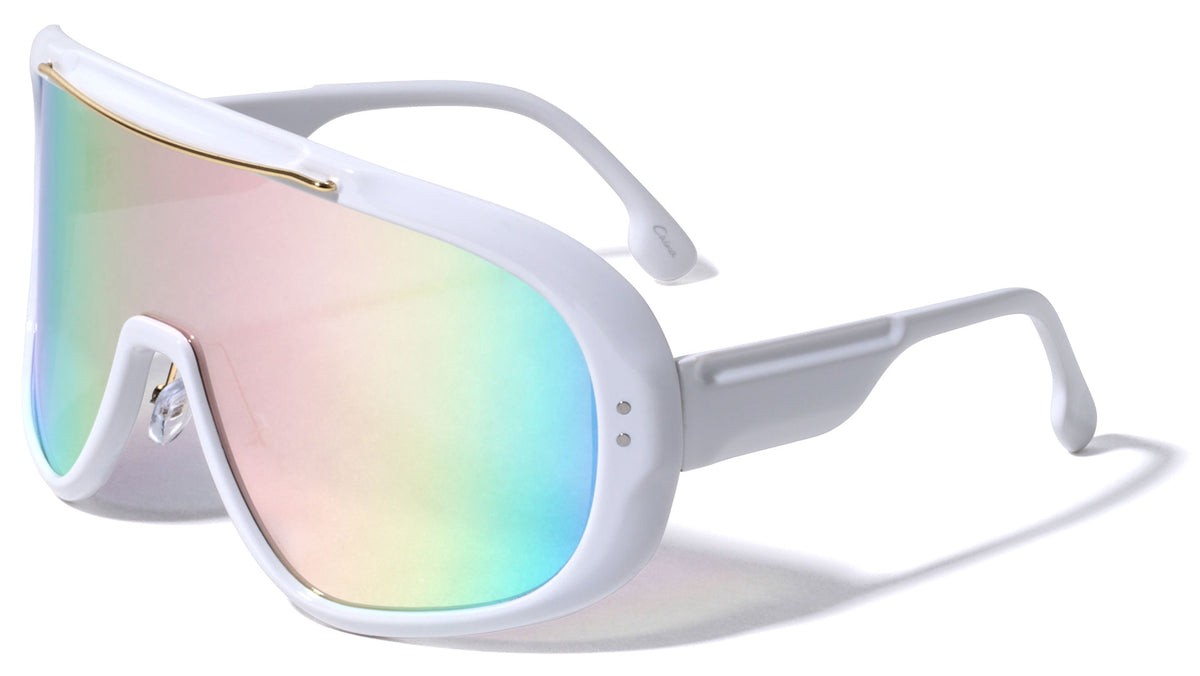 Oversized Fashion Shield Sunglasses p6556-cm