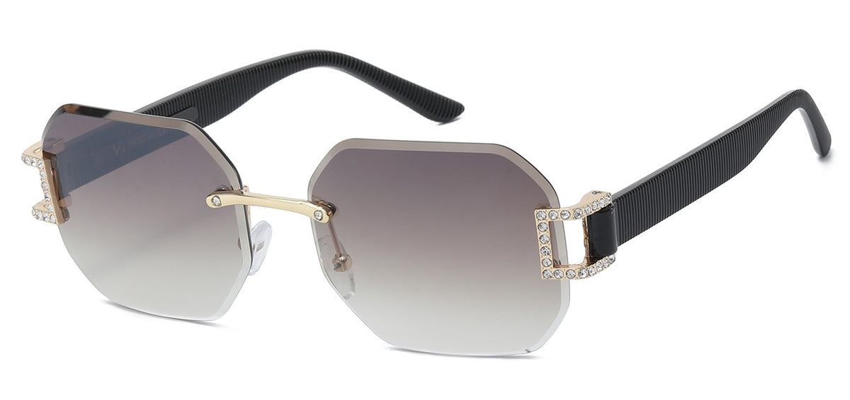 Rhinestone Rimless Frame Shades rs2040