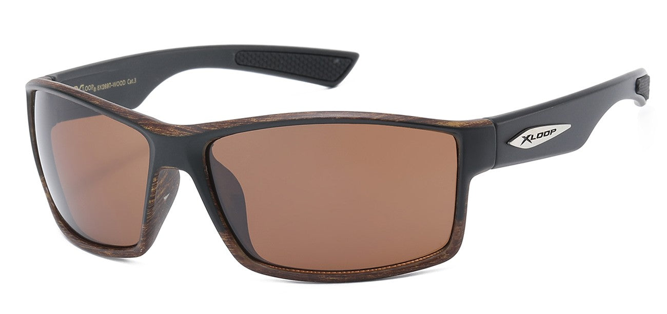 X-Loop Sport Wrap Sunglasses x2697-wood