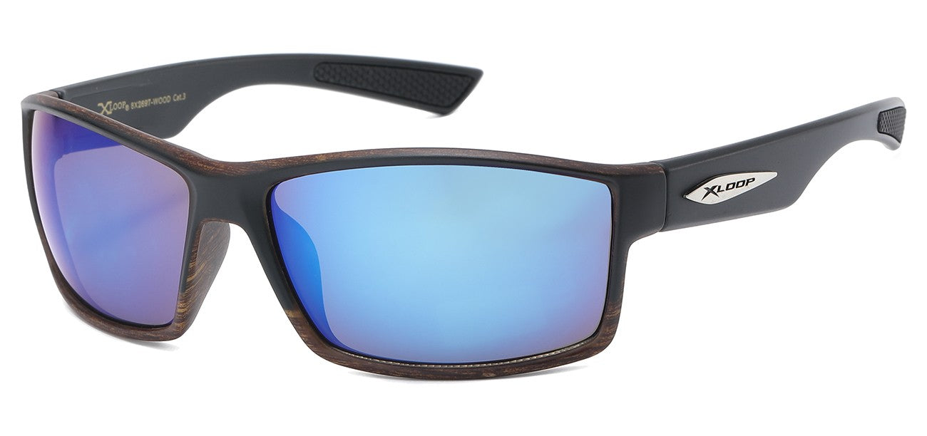 X-Loop Sport Wrap Sunglasses x2697-wood