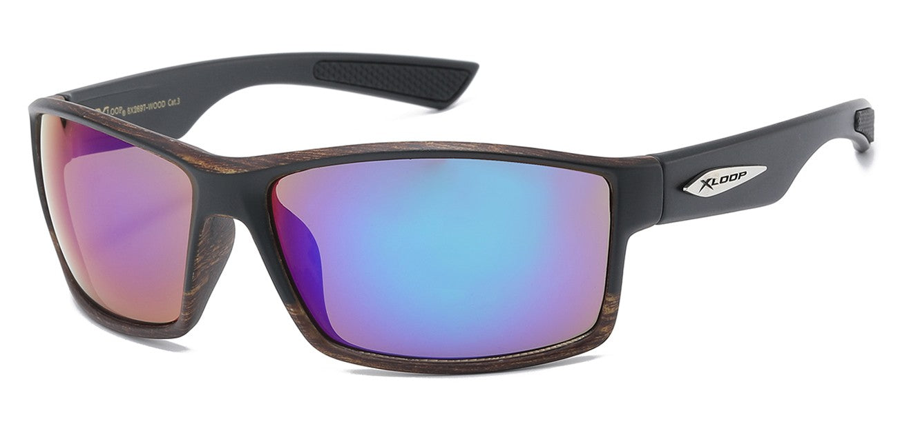 X-Loop Sport Wrap Sunglasses x2697-wood