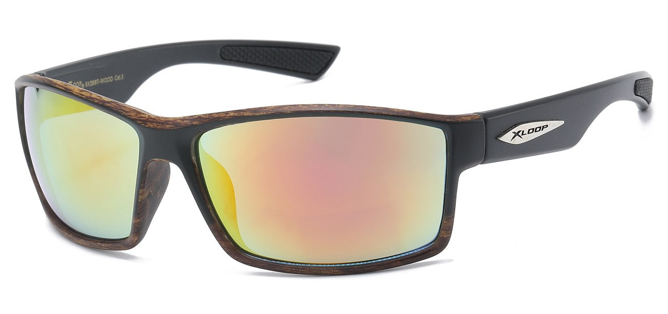 X-Loop Sport Wrap Sunglasses x2697-wood