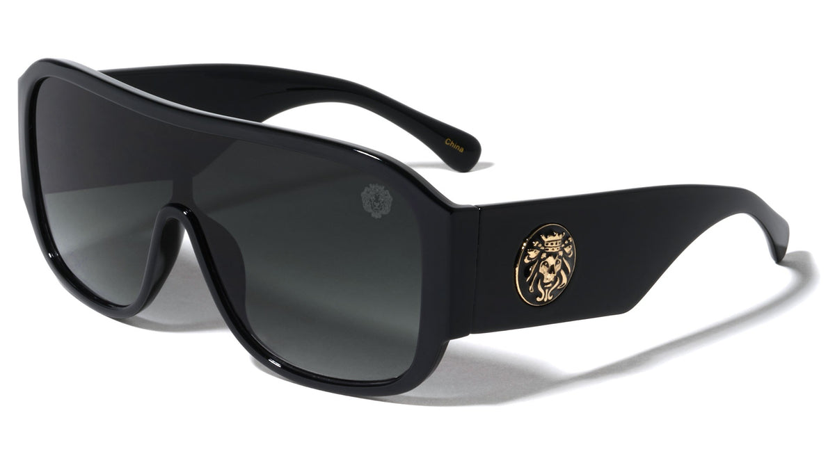 Lion Head Oversized Shield Shades lh-p4075