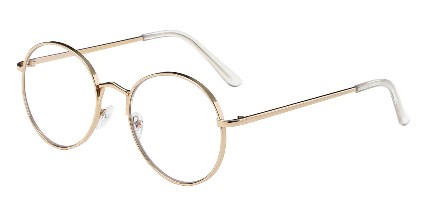 Clear Lens Metal Round Frame nerd084