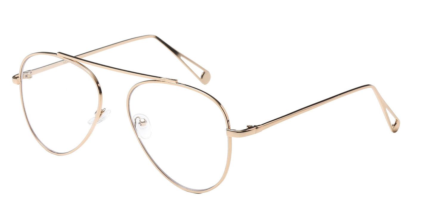 Clear Lens Single Bridge Aviator nerd-086