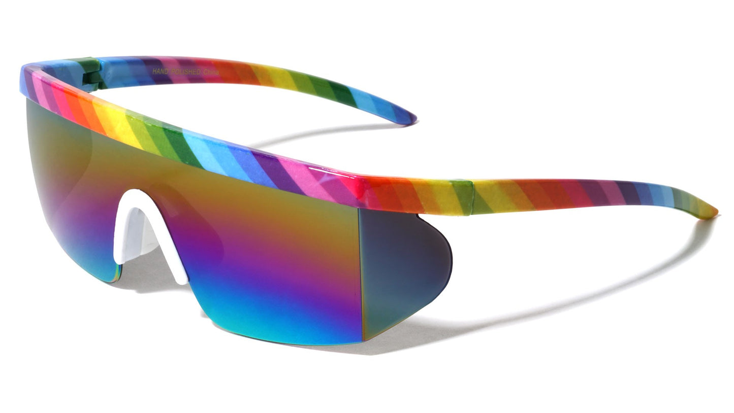 Semi Rimless Rectangle Shield Sunglasses bp0188-cm