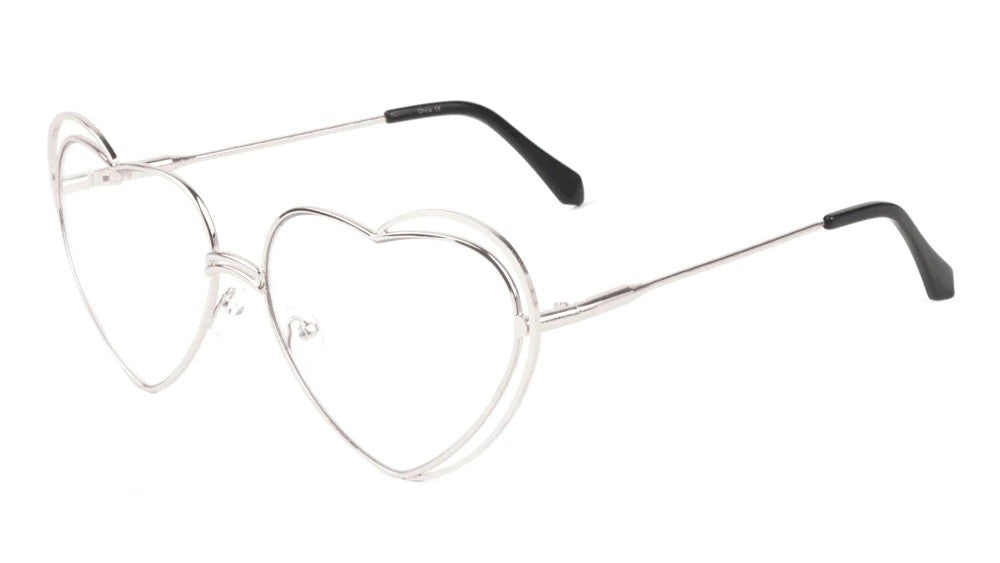 Metallic Heart Clear Frame m10623-heart-clr