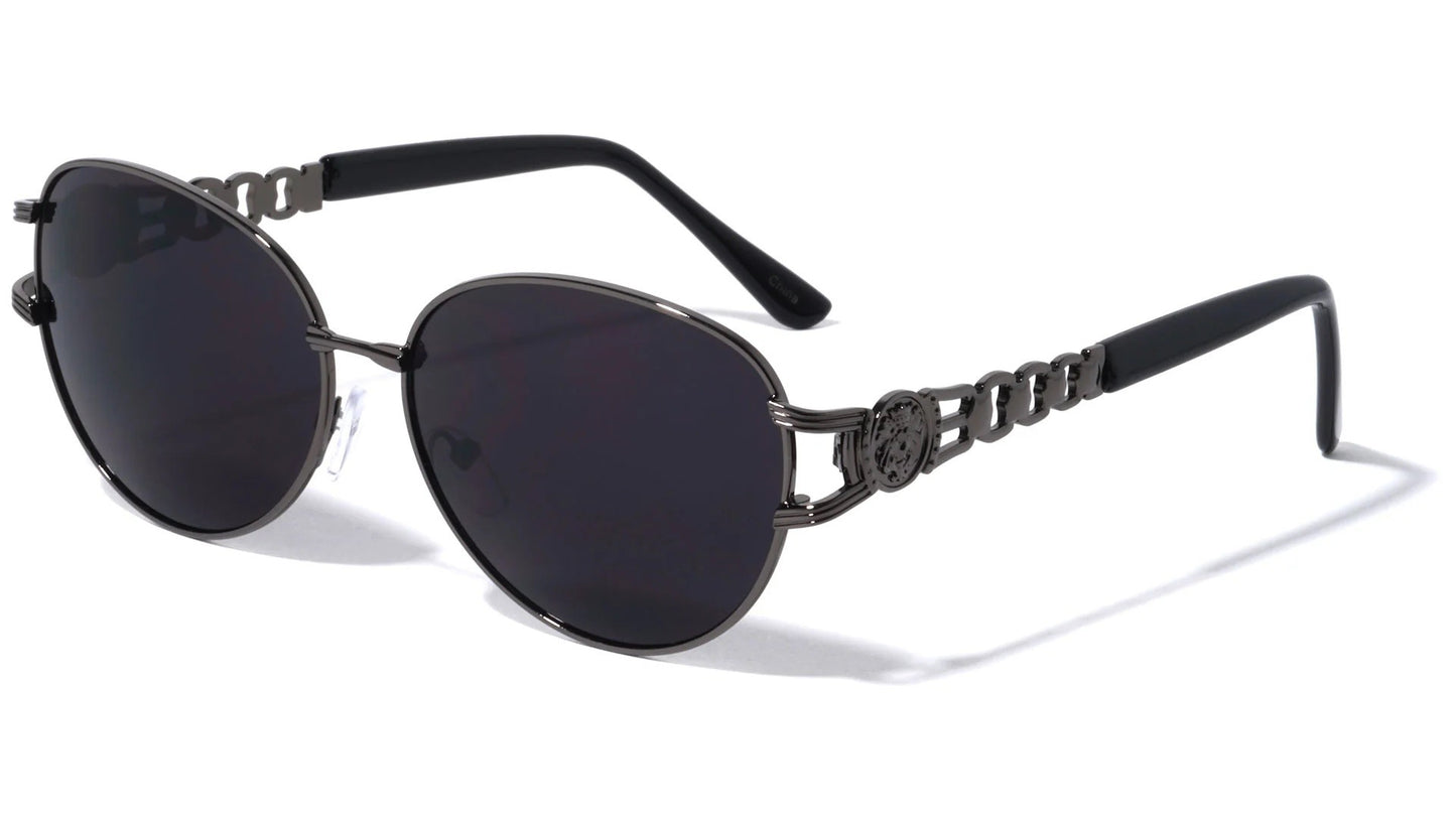 Lion Round Cat Eye Chain Sunglasses lh-7819