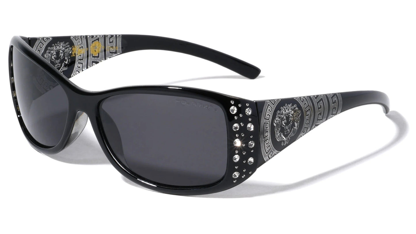 Lion Polarized Rhinestone Temple pol-rh-3084